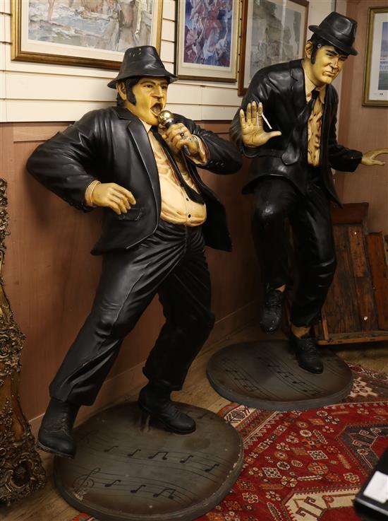 A pair of large composition figures of The Blues Brothers tallest 190cm